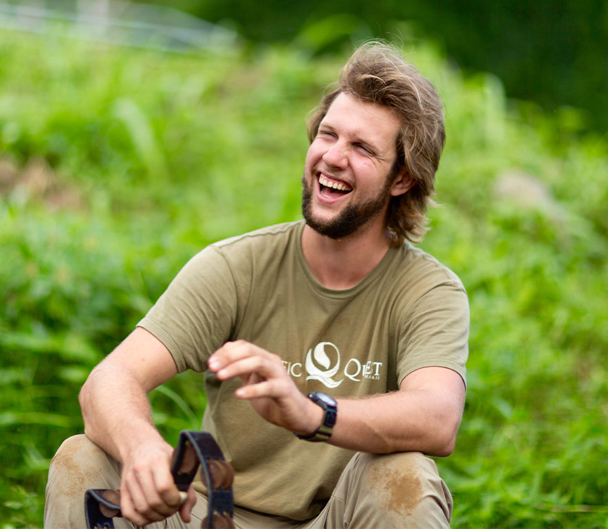laughing staff member; outdoor therapy program