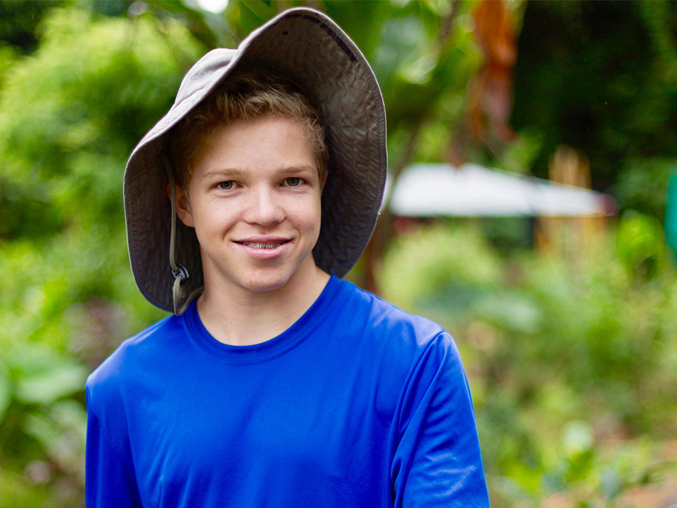 student in outdoor therapy program